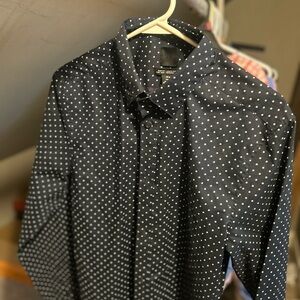 H&M Blue and White Casual Button Down Shirt